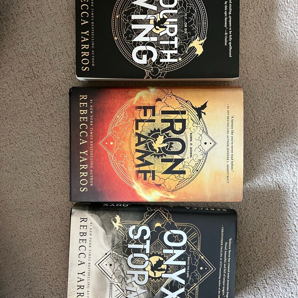 Rebecca Yarros Book Set - Fourth Wing, Iron Flame, Onyx Storm